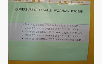 Initiation du 11 Octobre 2026 et fermeture du COSEC pendant les vacances scolaires