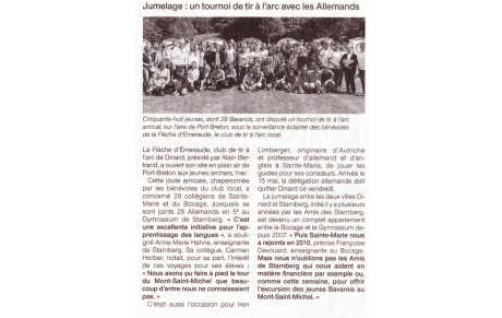 Rencontre amicale DINARD STARNBERG 20 mai 2014