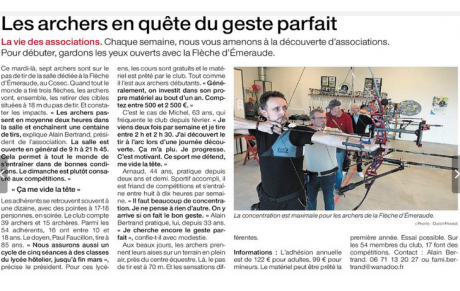 Ouest France et le tir à l'arc La Flèche d'Emeraude